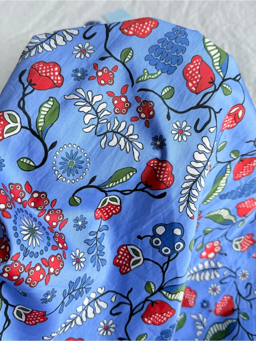 Hill House NWT The Margot Blue Red Swedish Floral Midi Dress S - Picture 9 of 11